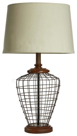 Maine - Metal - Table Lamp with Wood Detail - Natural